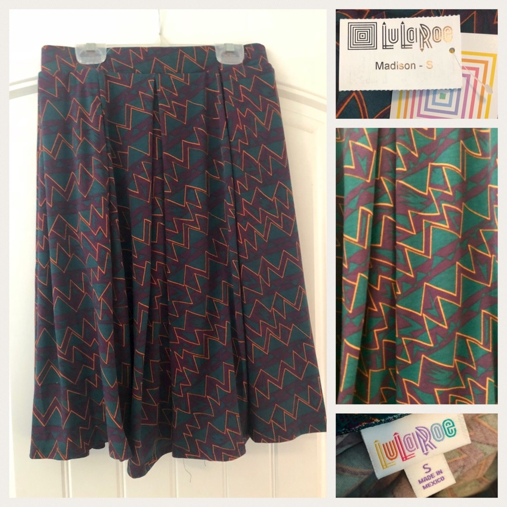 LuLaRoe Madison Aztec Print A-Line Skirt S NWT 90s